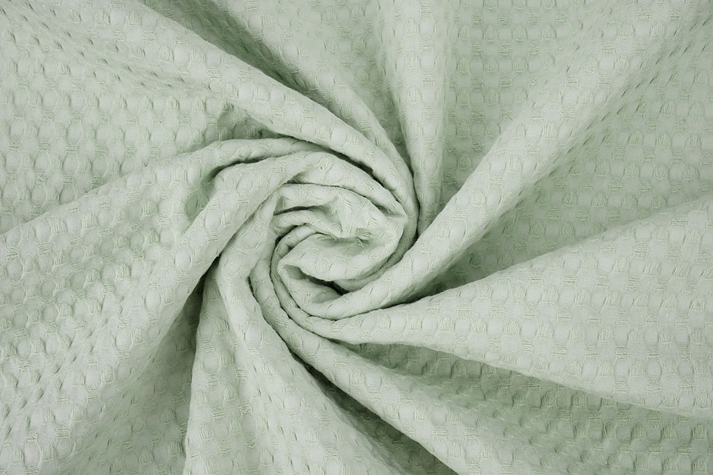 Luxury Cotton Waffle Pique Light Old Mint Green