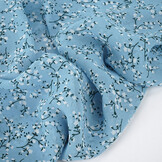 Chiffon Printed Blossom Branch Light Blue