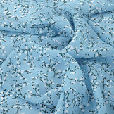 Chiffon Printed Blossom Branch Light Blue