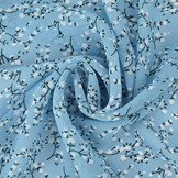 Chiffon Printed Blossom Branch Light Blue