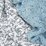 Chiffon Printed Blossom Branch Light Blue