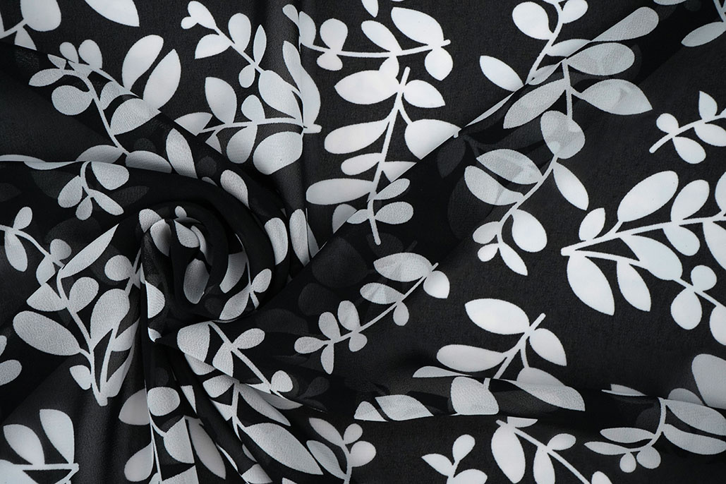 Chiffon Bedrukt Melnbalts