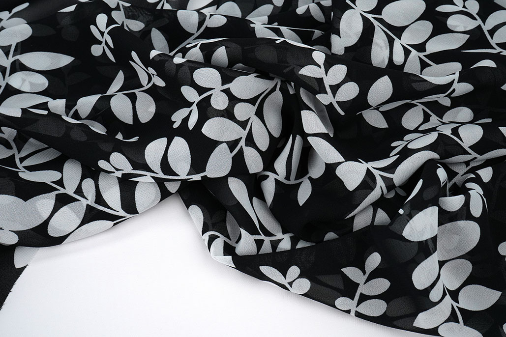 Chiffon Bedrukt Melnbalts