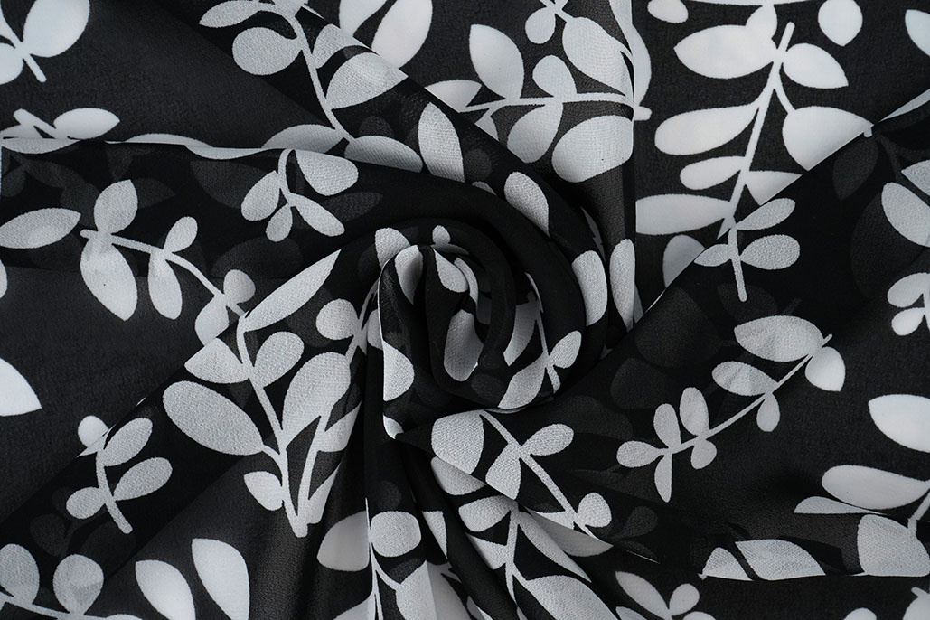 Chiffon Bedrukt Melnbalts