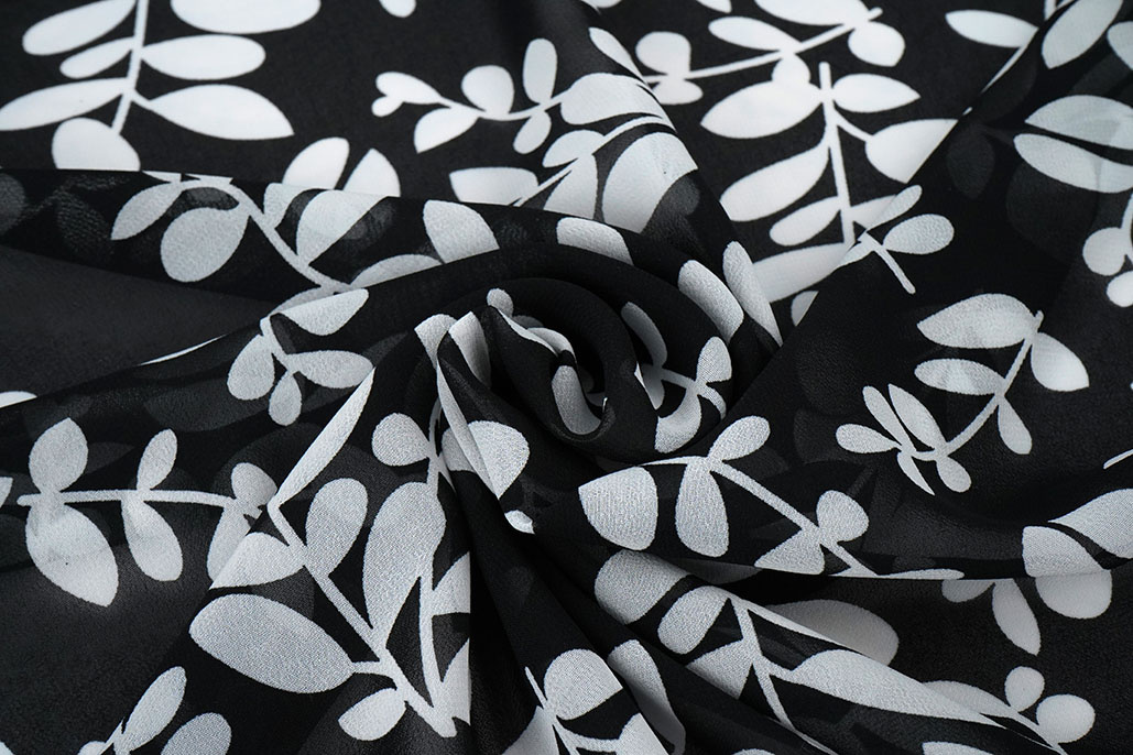 Chiffon Bedrukt Melnbalts