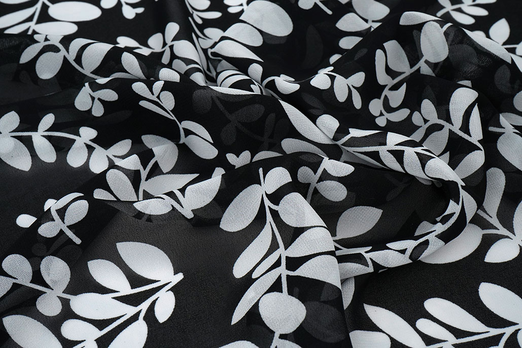 Chiffon Bedrukt Melnbalts