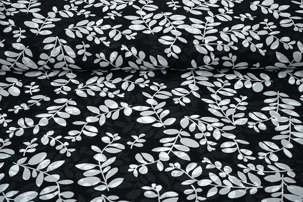 Chiffon Bedrukt Melnbalts