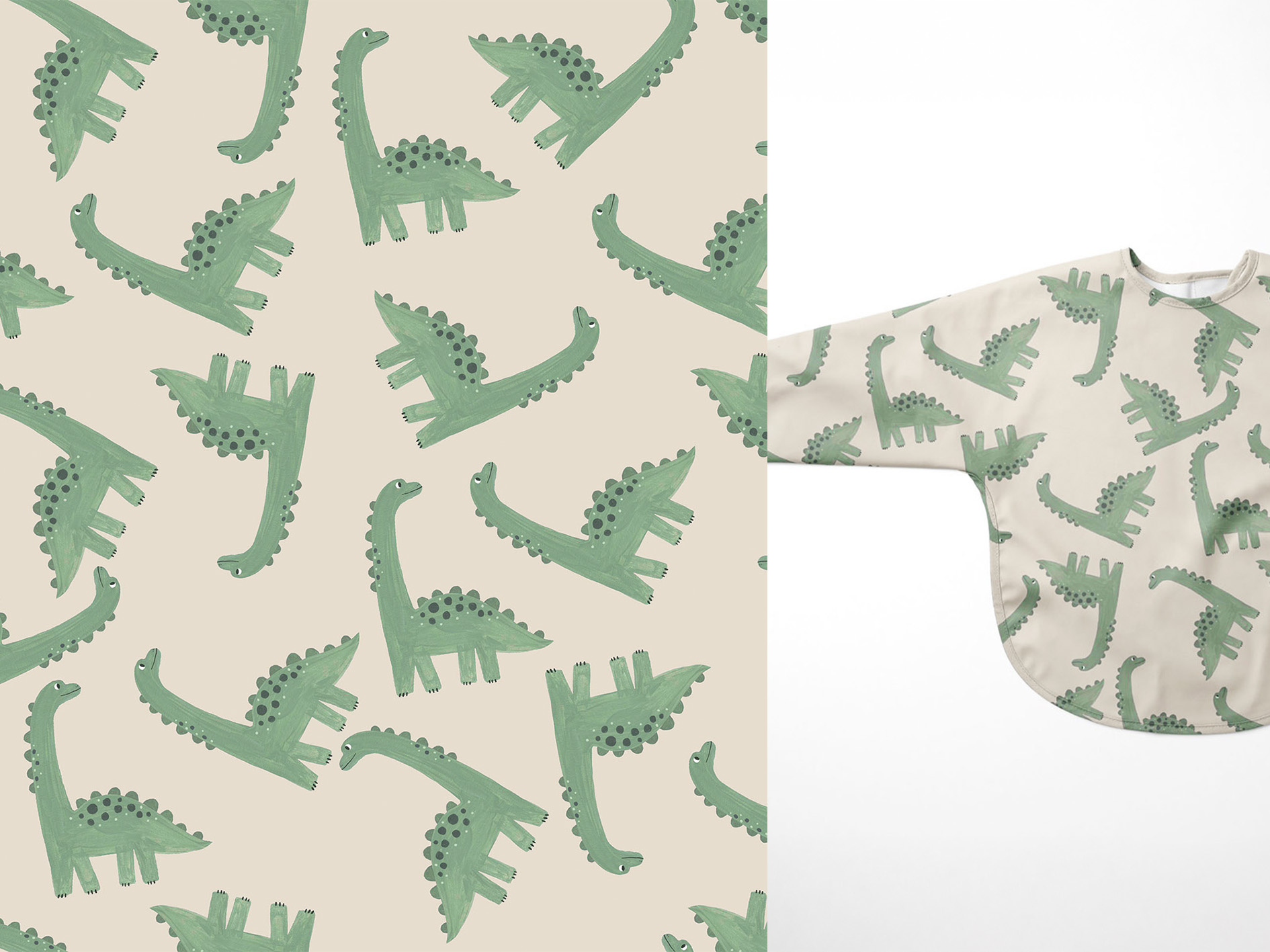 Aqua Protect (wasserdicht) Dinos Beige