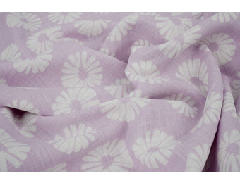 Gewassen Linnen Bloemen Licht Lila