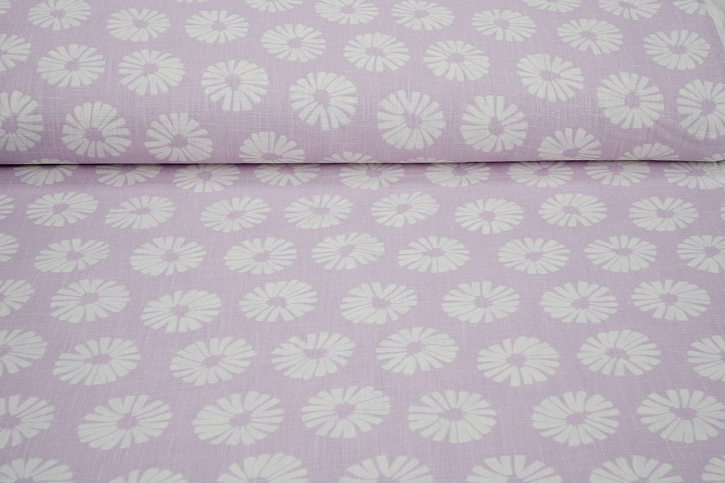 Gewassen Linnen Bloemen Licht Lila