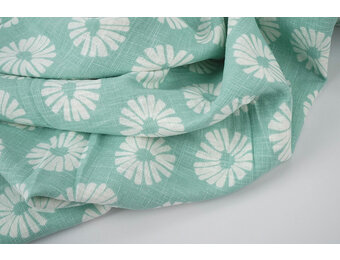 Gewaschenes Leinen Blumen Minzgrün