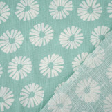 Gewassen Linnen Bloemen Mint Groen