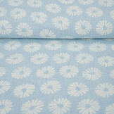 Gewaschenes Leinen Blumen Hellblau