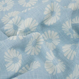 Gewaschenes Leinen Blumen Hellblau