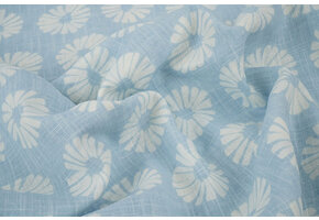 Gewaschenes Leinen Blumen Hellblau