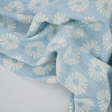 Gewaschenes Leinen Blumen Hellblau