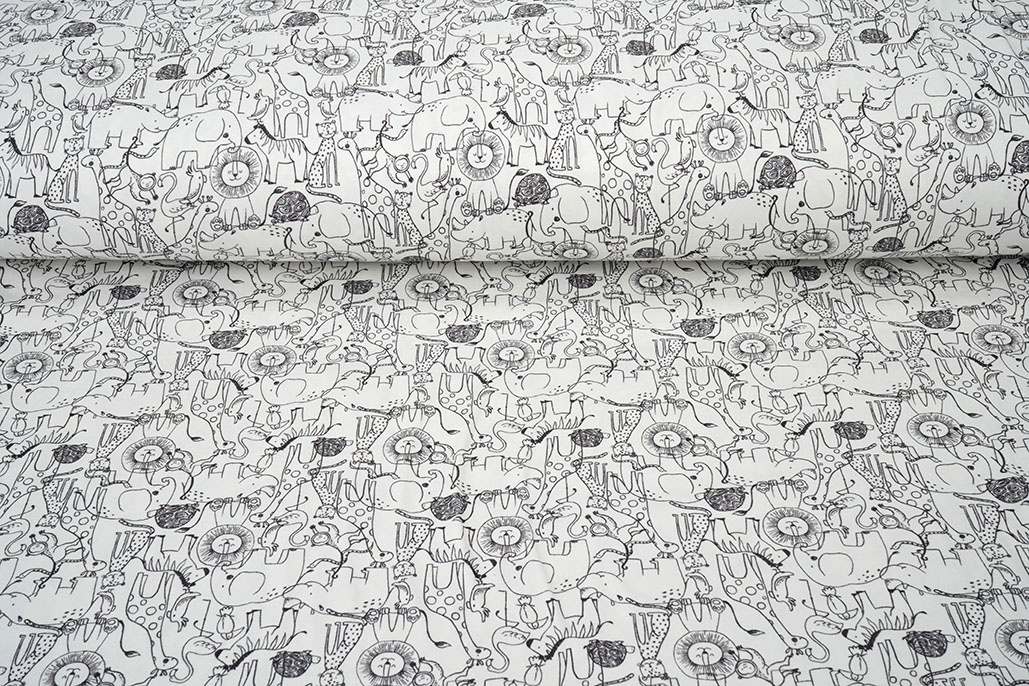 Baumwolljersey Safari Tiere
