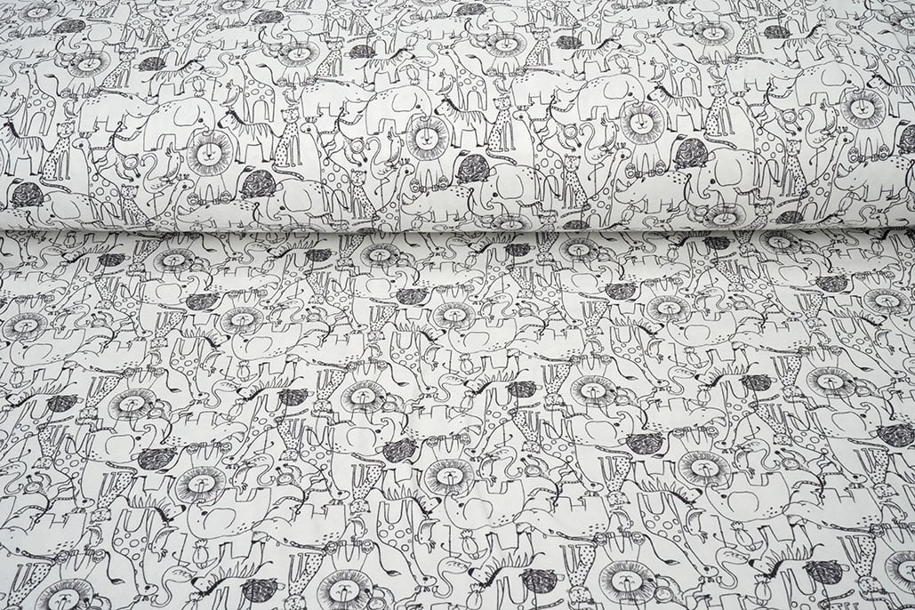 Cotton Jersey Safari Animals