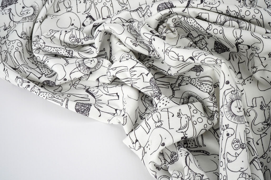 Baumwolljersey Safari Tiere