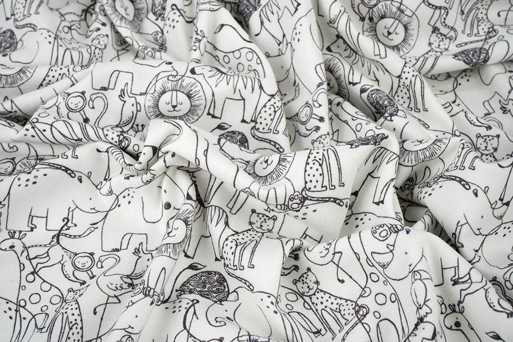 Baumwolljersey Safari Tiere