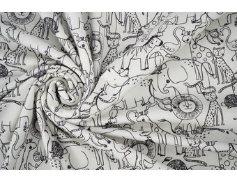 Baumwolljersey Safari Tiere