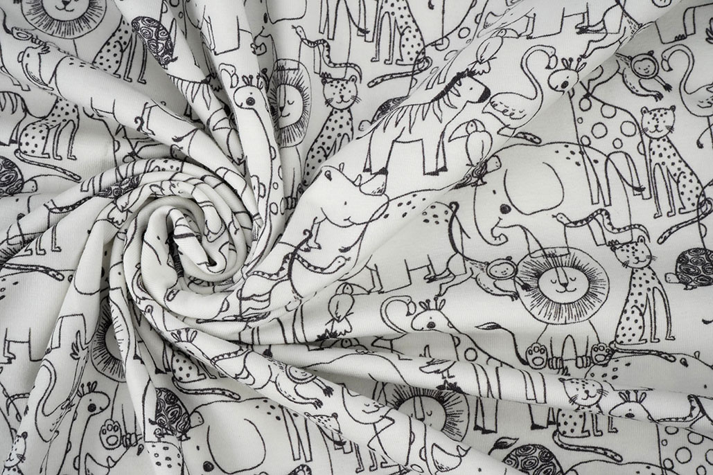 Baumwolljersey Safari Tiere