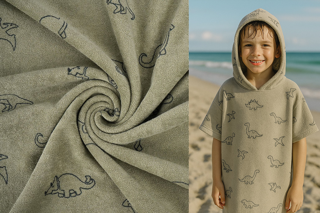 Stretch Terry Cloth Dino's Moss Green