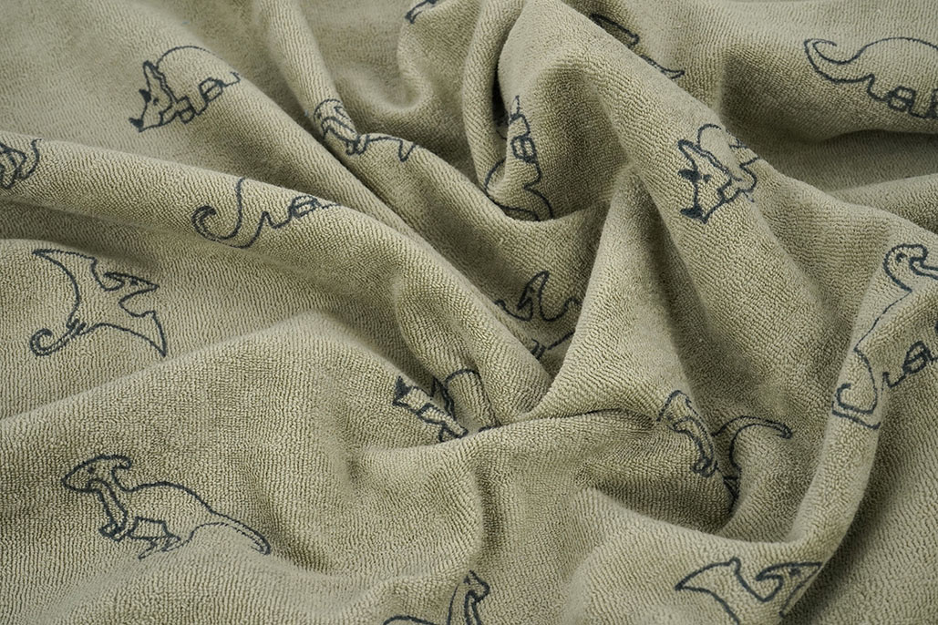 Stretch Terry Cloth Dino's Moss Green