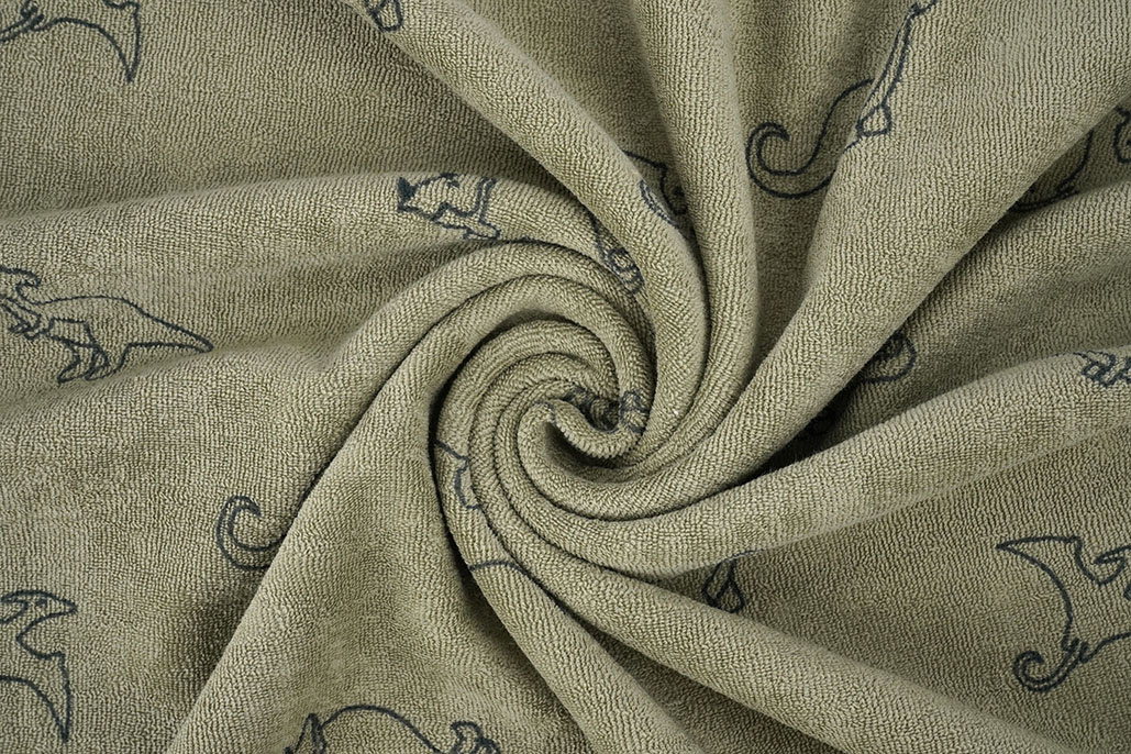 Stretch Terry Cloth Dino's Moss Green