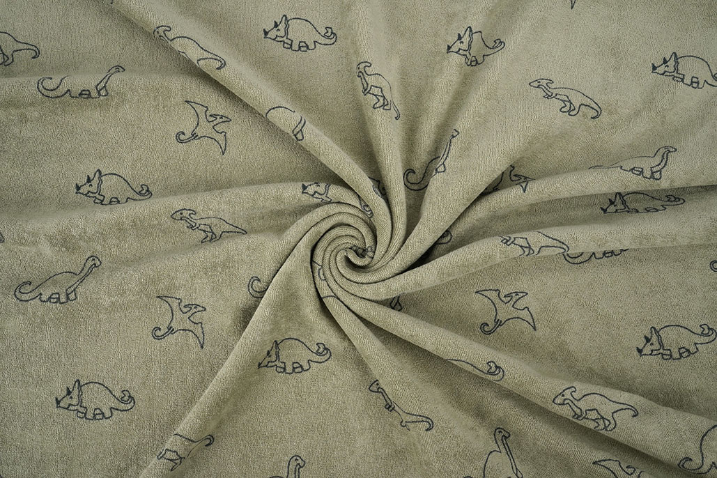 Stretch Terry Cloth Dino's Moss Green