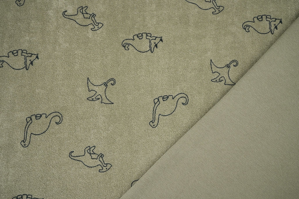 Stretch Terry Cloth Dino's Moss Green