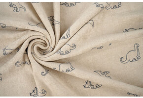 Stretch Badstof Dino's Beige