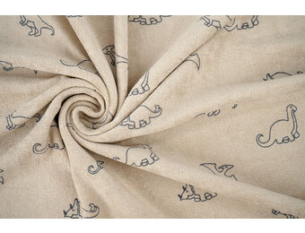 Stretch Badstof Dino's Beige