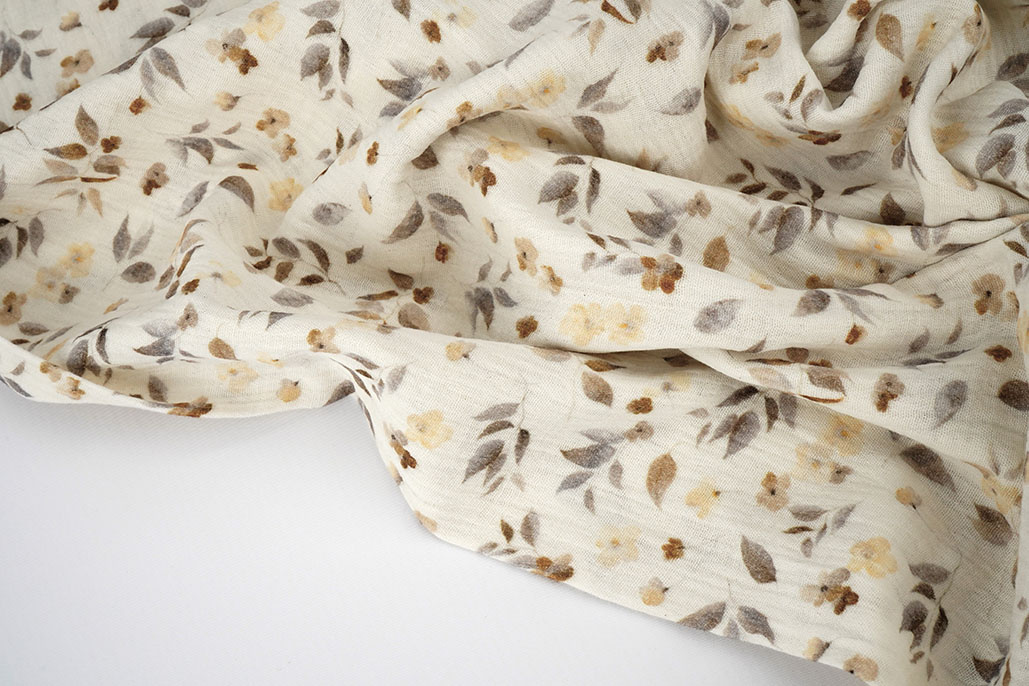 Double Gauze Flowers Fluri Natural