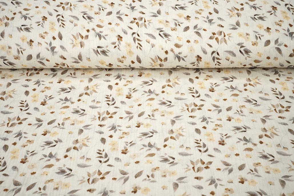 Double Gauze Flowers Fluri Natural