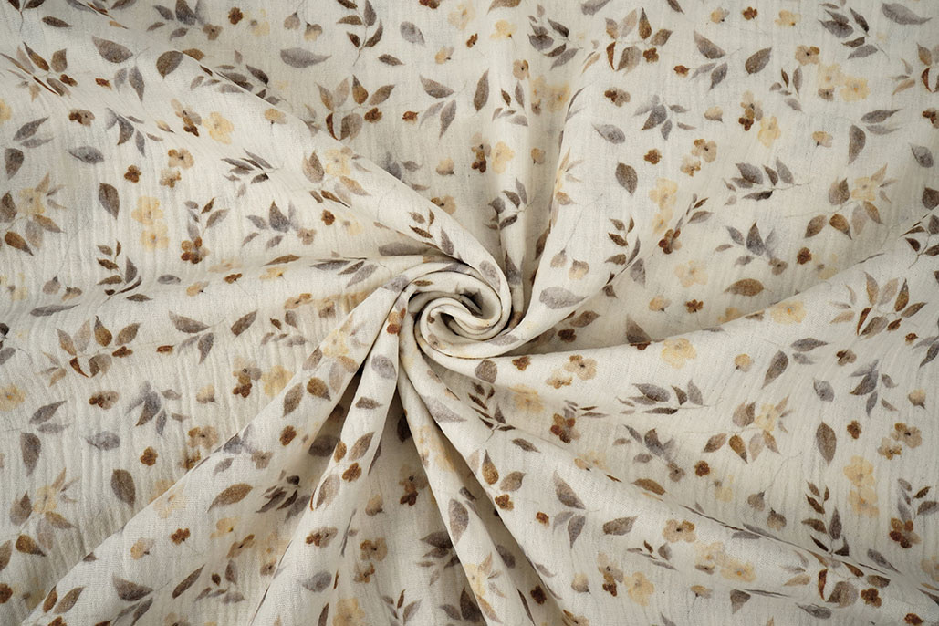 Double Gauze Flowers Fluri Natural