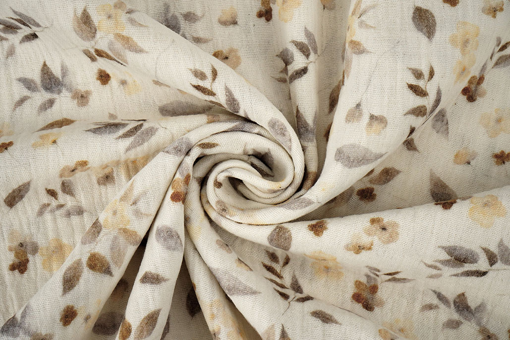 Double Gauze Flowers Fluri Natural