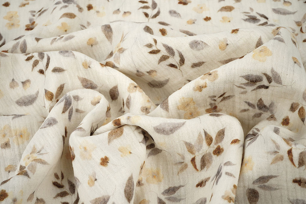 Double Gauze Flowers Fluri Natural