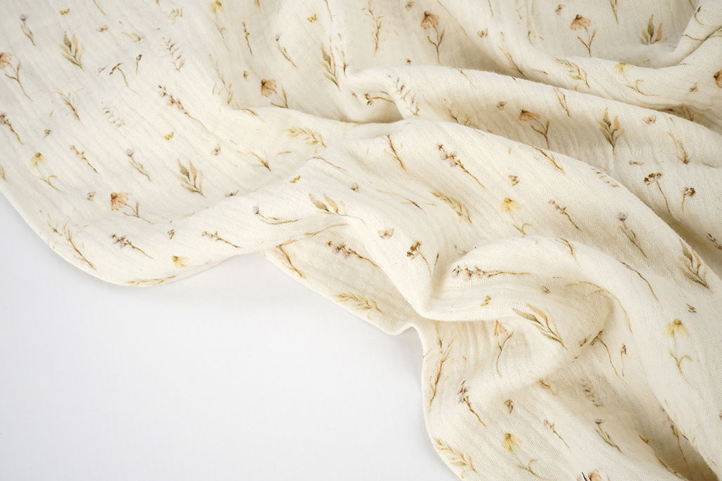 Double Gauze Wild Flowers Natural