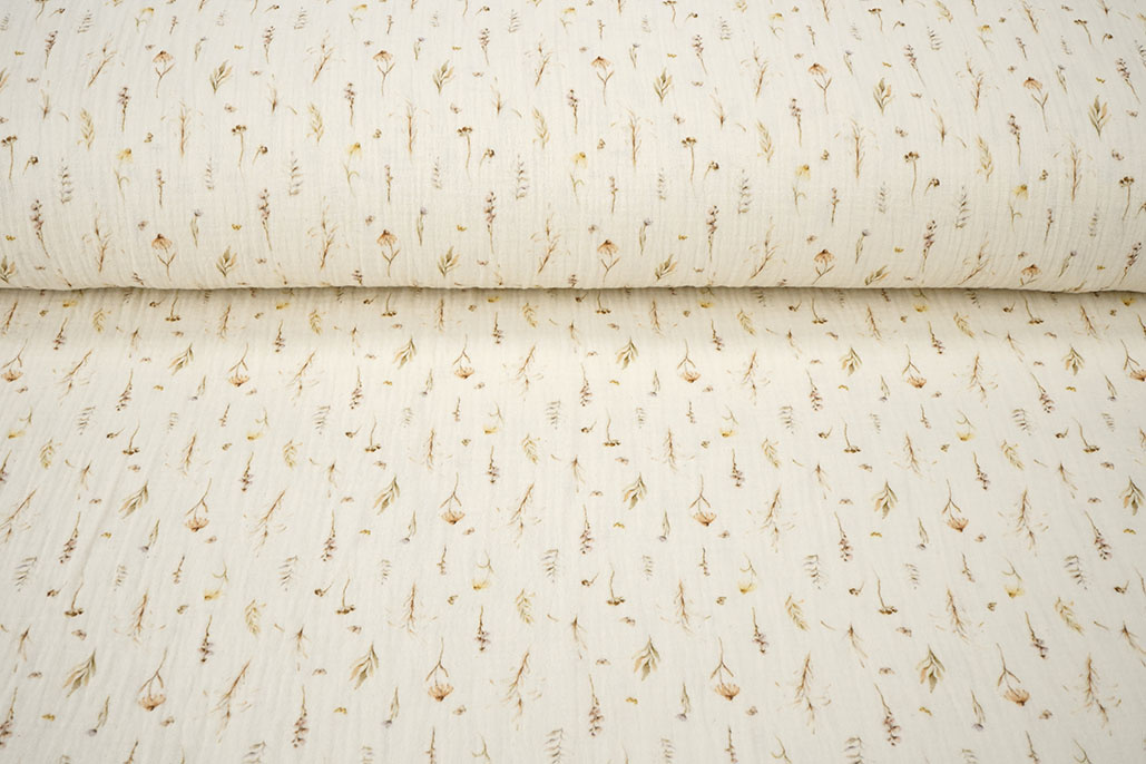 Double Gauze Wild Flowers Natural