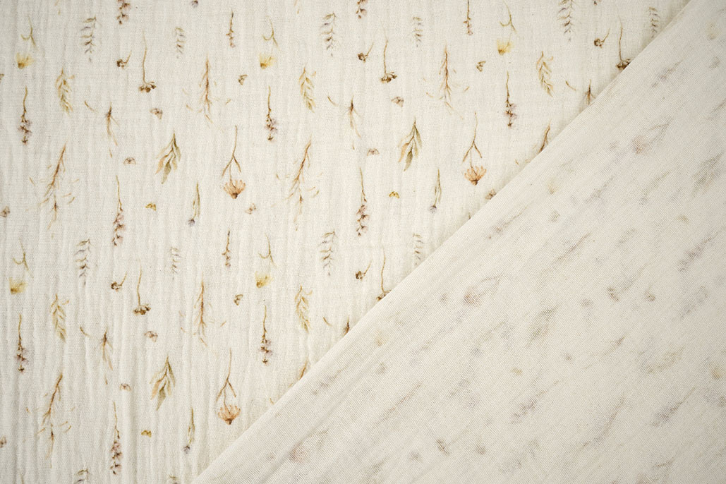 Double Gauze Wild Flowers Natural