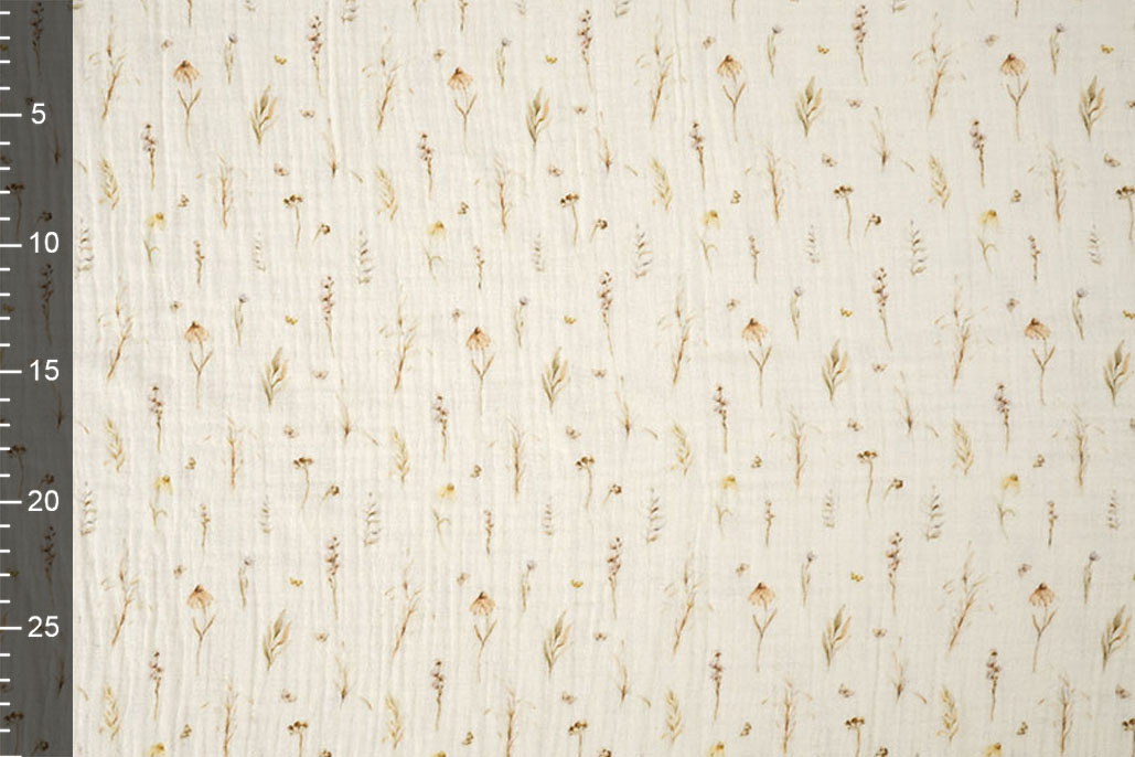 Double Gauze Wild Flowers Natural