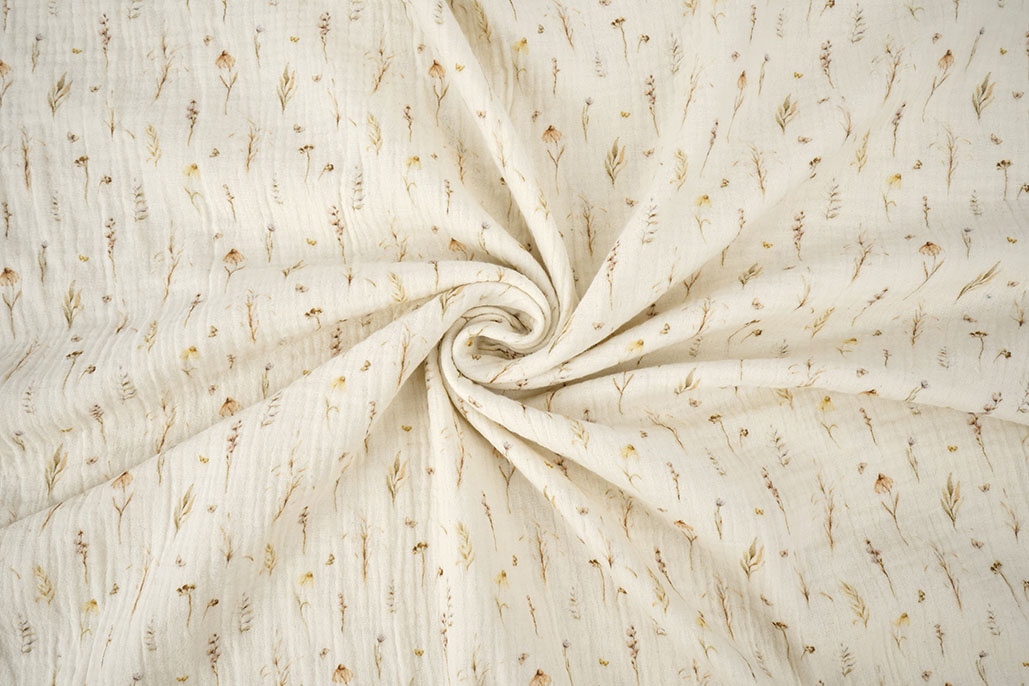 Double Gauze Wild Flowers Natural