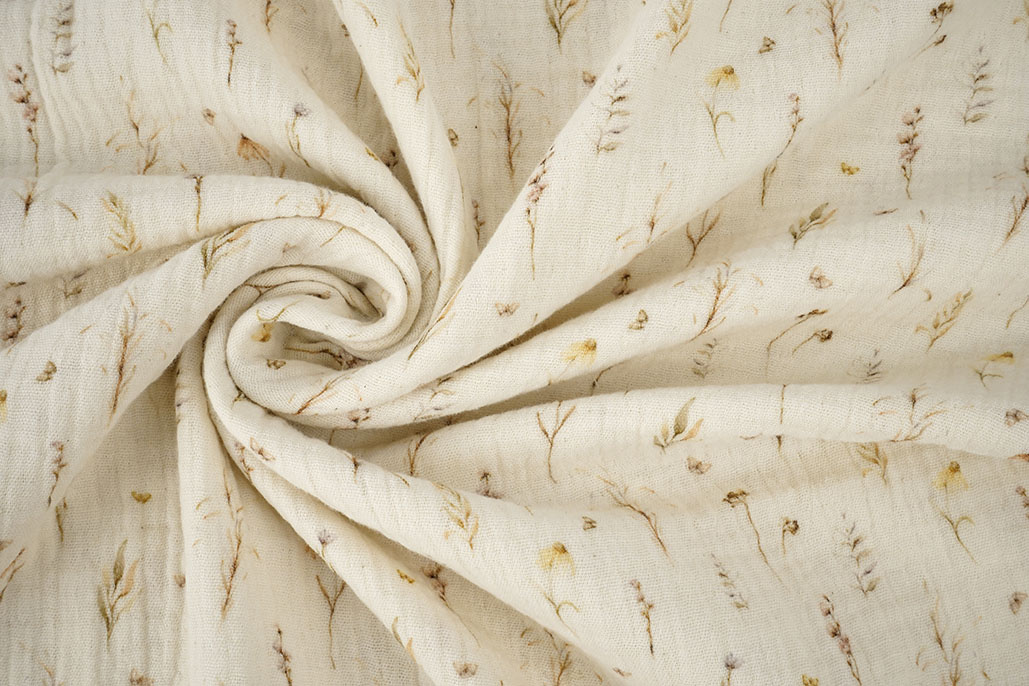 Double Gauze Wild Flowers Natural