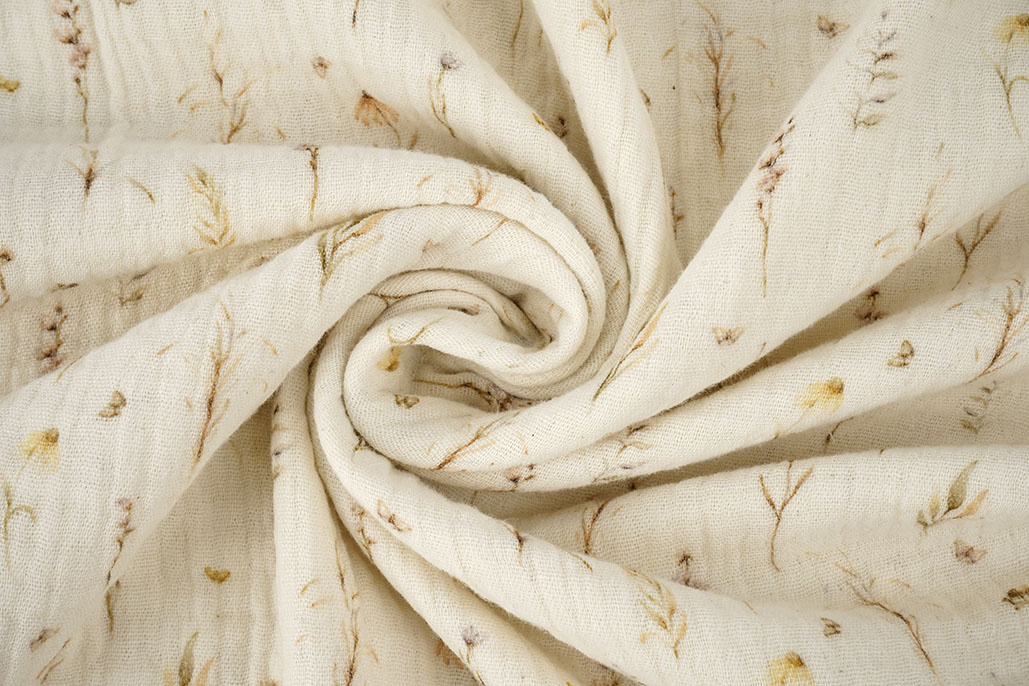 Double Gauze Wild Flowers Natural