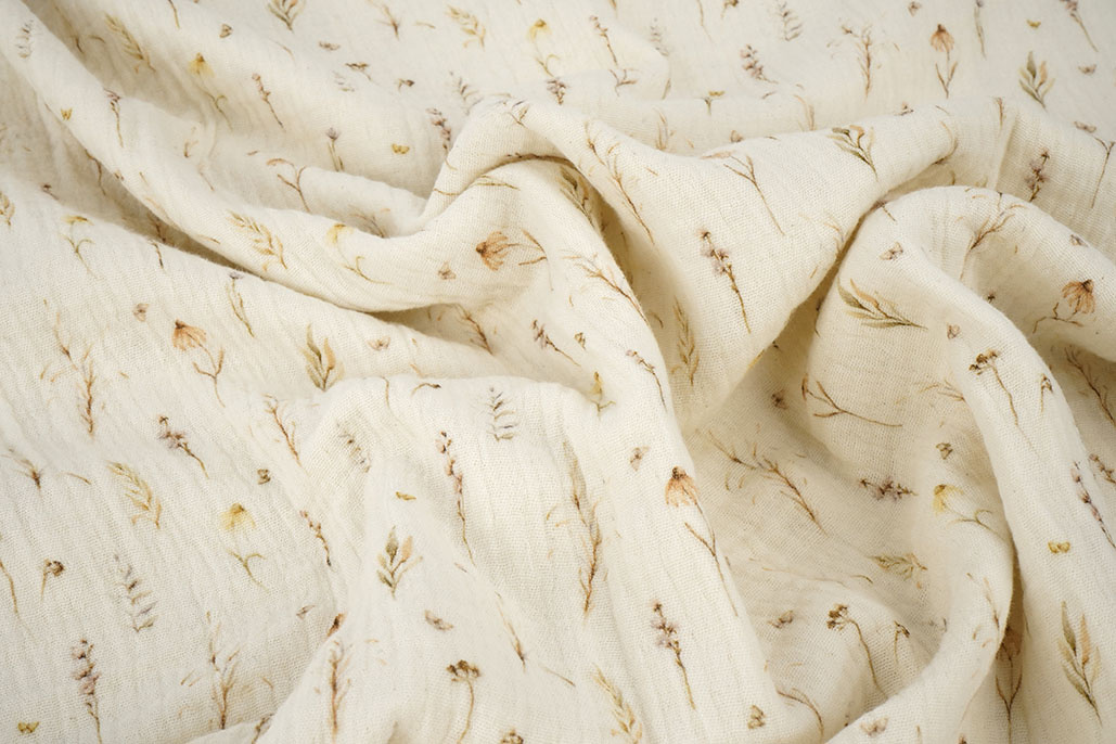 Double Gauze Wild Flowers Natural