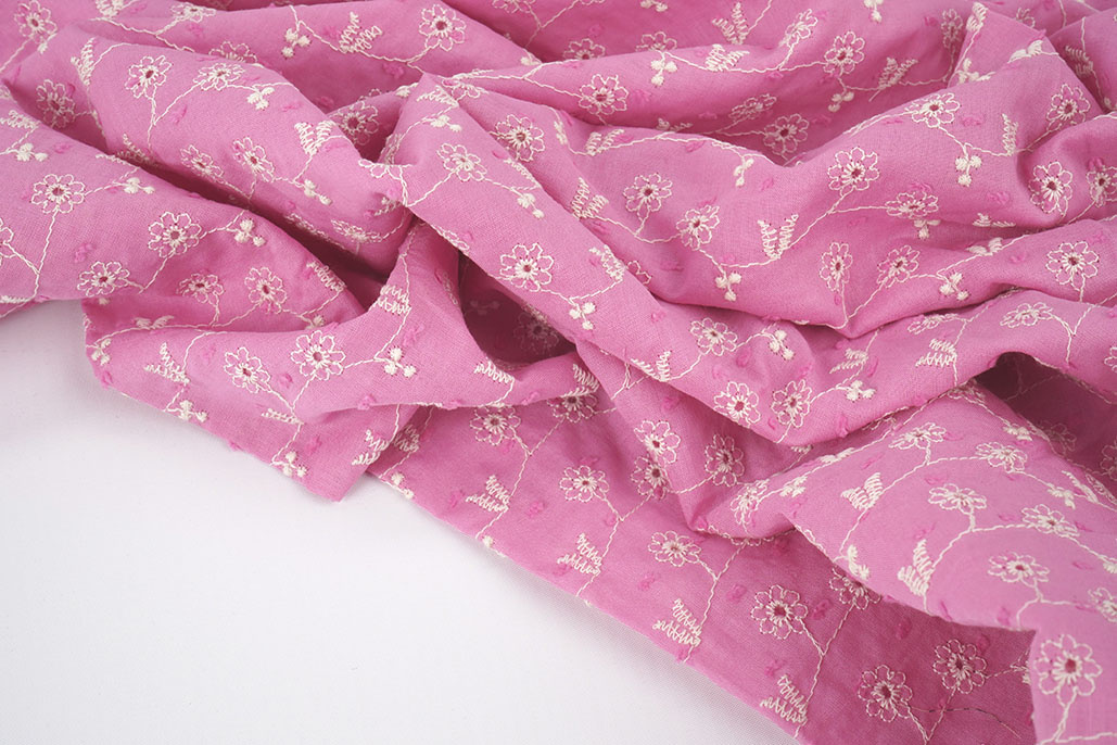 Broderie Katoen Zara Roze