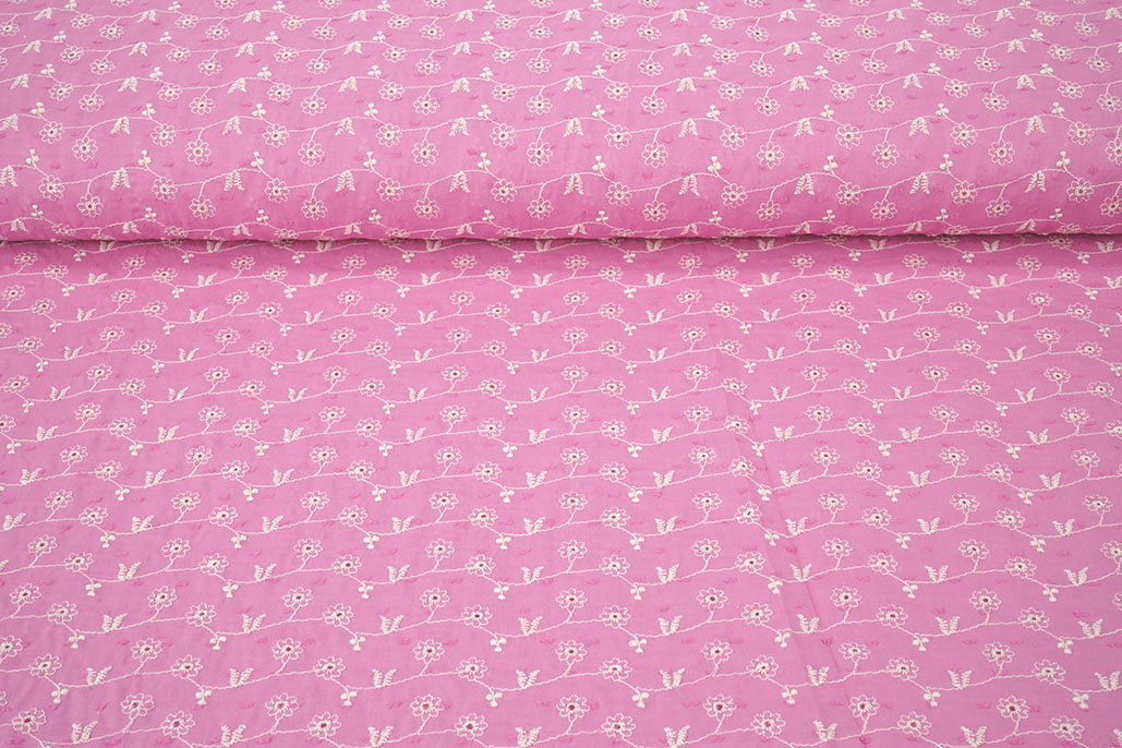 Broderie Katoen Zara Roze