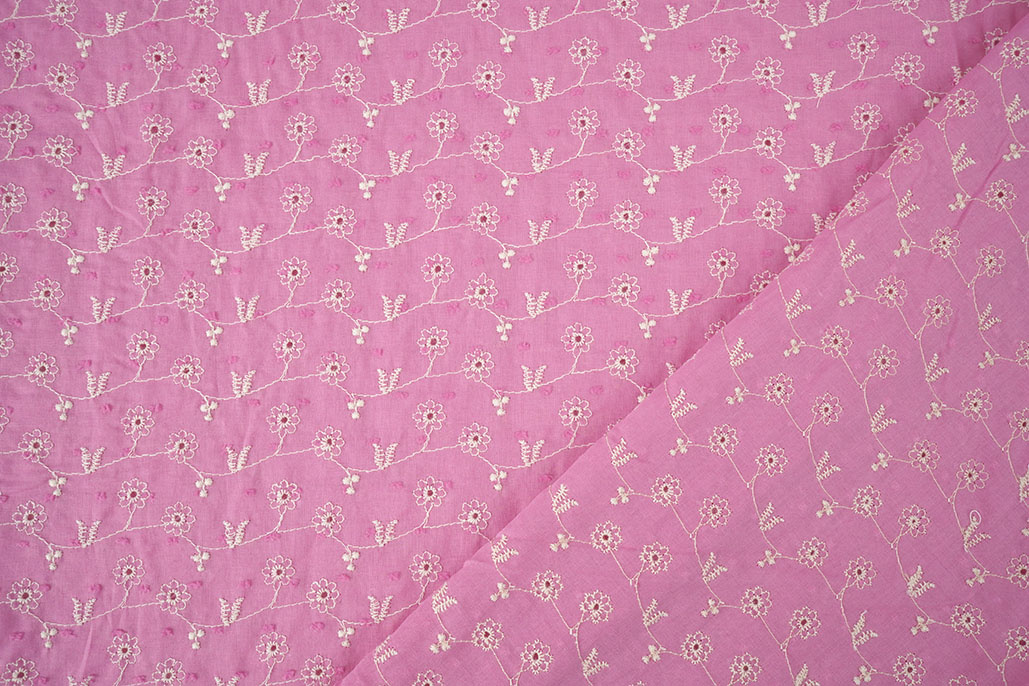 Broderie Katoen Zara Roze