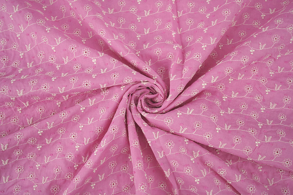 Broderie Katoen Zara Roze